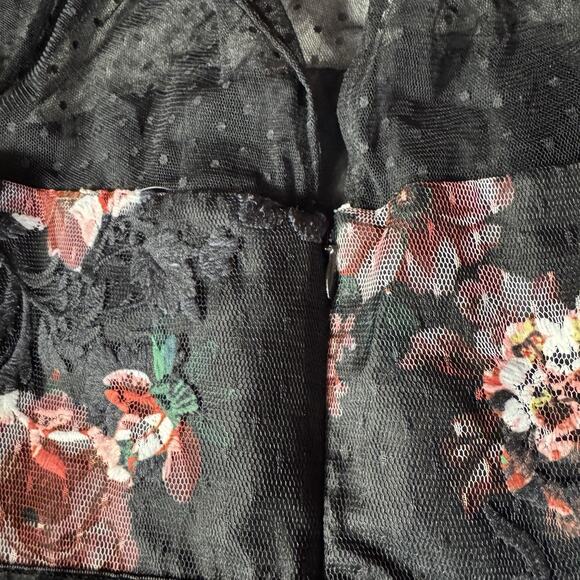 ADRIANNA PAPELL Womens Dress Sz 2 Black Whimsigoth Cocktail Coquette Dark Fairy - Picture 12 of 13